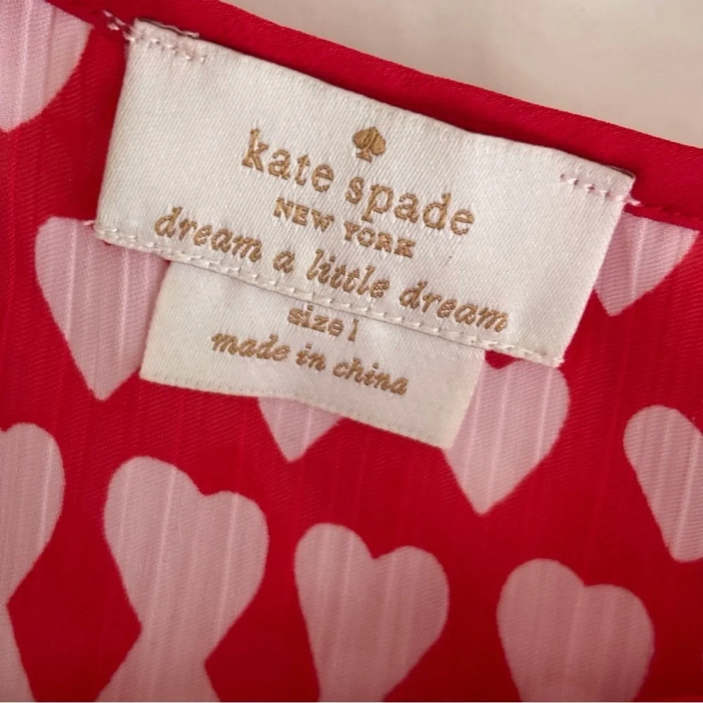 Kate Spade Mini Heart Print Shortie PJ Romper Sleepwear Large